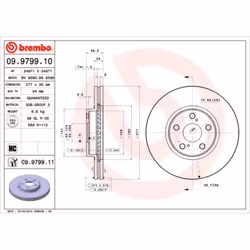 Disque de frein BREMBO 9979911 avant, ventilé, à haute teneur en carbone, 1 pièce