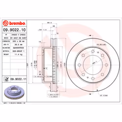 Disque de frein BREMBO 9902211 avant, ventilé, 1 pièce