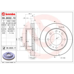 Disque de frein BREMBO 9902211 avant, ventilé, 1 pièce