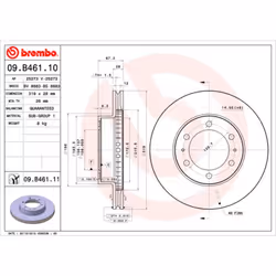Disque de frein BREMBO 09B46111 avant, ventilé, 1 pièce