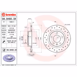 Disque de frein BREMBO XTRA LINE BREMBO 08.9460.3X, 1 pièce