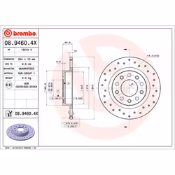 Disque de frein BREMBO XTRA LINE BREMBO 08.9460.4X, 1 pièce