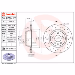 Disque de frein BREMBO XTRA LINE BREMBO 08.9769.1X, 1 pièce