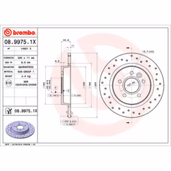 Disque de frein BREMBO XTRA LINE BREMBO 08.9975.1X, 1 pièce