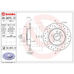 Disque de frein BREMBO XTRA LINE BREMBO 08.9975.1X, 1 pièce
