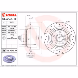 Disque de frein BREMBO XTRA LINE BREMBO 08.A540.1X, 1 pièce