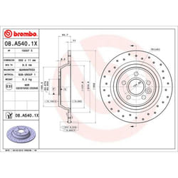 Disque de frein BREMBO XTRA LINE BREMBO 08.A540.1X, 1 pièce