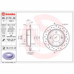 Disque de frein BREMBO XTRA LINE BREMBO 08.C172.2X, 1 pièce