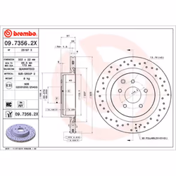 Disque de frein BREMBO XTRA LINE BREMBO 09.7356.2X, 1 pièce