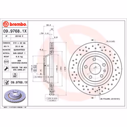 Disque de frein BREMBO XTRA LINE BREMBO 09.9768.1X, 1 pièce