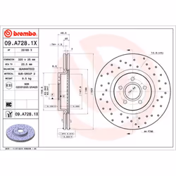 Disque de frein BREMBO XTRA LINE BREMBO 09.A728.1X, 1 pièce