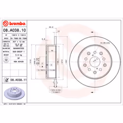 Disque de frein BREMBO 08A03811 arrière, plein, 1 pièce - Vue supplémentaire 3