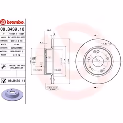 BREMBO Disque de frein HONDA: Accord 7 Limousine COATED DISC LINE 9mm 5 plein revêtu 08.B439.11 42510SDAA00,42510SEA000 Disques de frein, Disque - Vue supplémentaire 4