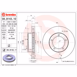 Disque de frein BREMBO 9914311 avant, ventilé, 1 pièce