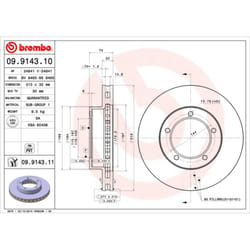 Disque de frein BREMBO 9914311 avant, ventilé, 1 pièce