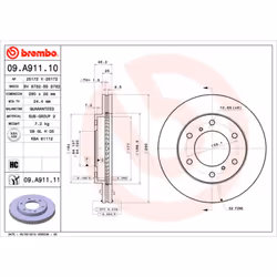 Disque de frein BREMBO 09A91111 avant, ventilé, à haute teneur en carbone, 1 pièce
