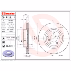 Disque de frein BREMBO 09R12211 arrière, ventilé, à haute teneur en carbone, 1 pièce