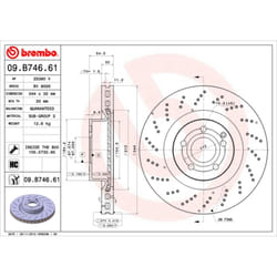 Disque de frein BREMBO 09.B746.61, 1 pièce