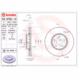 Disque de frein BREMBO 9979011 avant, ventilé, 1 pièce