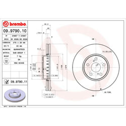 Disque de frein BREMBO 9979011 avant, ventilé, 1 pièce