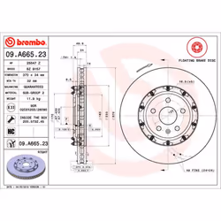 Disque de frein BREMBO 09A66523 avant, ventilé, à haute teneur en carbone, 1 pièce