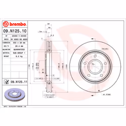 Disque de frein BREMBO 09N12511 avant, ventilé, 1 pièce