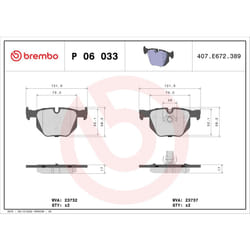 Jeu de plaquettes de frein BREMBO Xtra P 06 033X, arrière