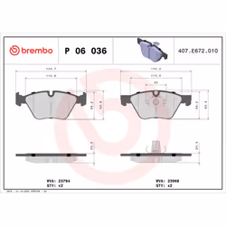 Jeu de plaquettes de frein BREMBO Xtra P 06 036X, avant