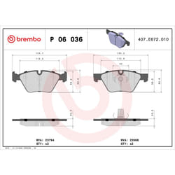 Jeu de plaquettes de frein BREMBO Xtra P 06 036X, avant