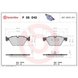 Jeu de plaquettes de frein BREMBO Xtra P 06 040X, avant