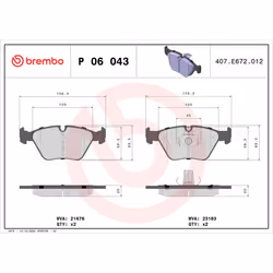 Jeu de plaquettes de frein BREMBO Xtra P 06 043X, avant