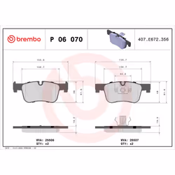 Jeu de plaquettes de frein BREMBO Xtra P 06 070X, avant