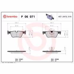 Jeu de plaquettes de frein BREMBO Xtra P 06 071X, arrière