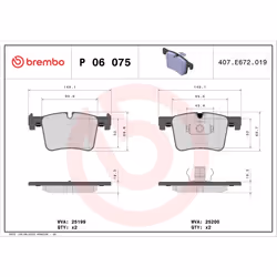 Jeu de plaquettes de frein BREMBO Xtra P 06 075X, avant