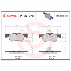 Jeu de plaquettes de frein BREMBO Xtra P 06 078X, avant