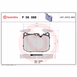 Jeu de plaquettes de frein BREMBO Xtra P 06 088X, avant