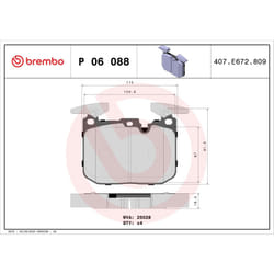 Jeu de plaquettes de frein BREMBO Xtra P 06 088X, avant