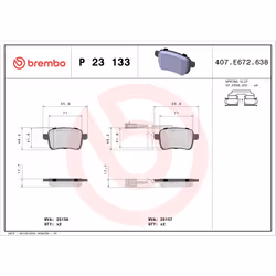 Jeu de plaquettes de frein BREMBO Xtra P 23 133X, arrière