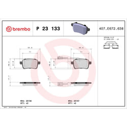 Jeu de plaquettes de frein BREMBO Xtra P 23 133X, arrière