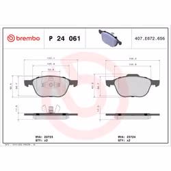 Jeu de plaquettes de frein BREMBO Xtra P 24 061X, avant
