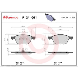 Jeu de plaquettes de frein BREMBO Xtra P 24 061X, avant