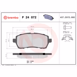 Jeu de plaquettes de frein BREMBO Xtra P 24 072X, avant
