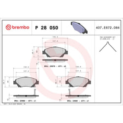 Jeu de plaquettes de frein BREMBO Xtra P 28 050X, avant