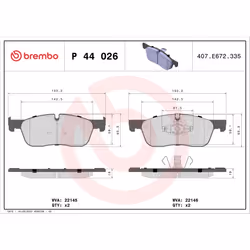 Jeu de plaquettes de frein BREMBO Xtra P 44 026X, avant