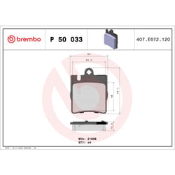 Jeu de plaquettes de frein BREMBO Xtra P 50 033X, arrière