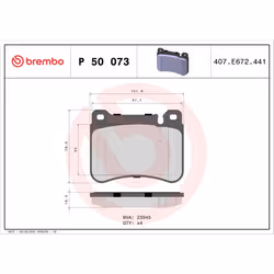 Jeu de plaquettes de frein BREMBO Xtra P 50 073X, avant