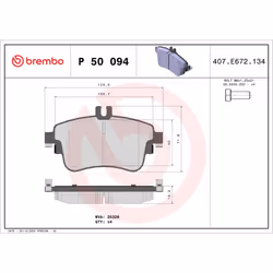 Jeu de plaquettes de frein BREMBO Xtra P 50 094X, avant