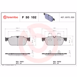 Jeu de plaquettes de frein BREMBO Xtra P 50 102X, avant
