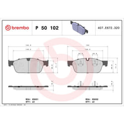 Jeu de plaquettes de frein BREMBO Xtra P 50 102X, avant