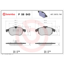 Jeu de plaquettes de frein BREMBO Xtra P 59 043X, avant